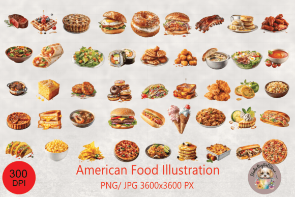 Download American Foods Illustrations Transparent - Illustrations Collection