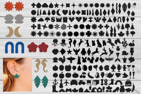 Download Earring Bundle, Earring Shape, Leather - Shape Collection