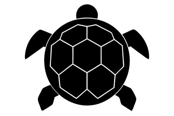 Download Black Turtle with White Shape Silhouette - Shape Collection