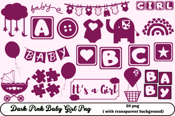 Download Dark Pink Baby Girl Png - Premium Resources