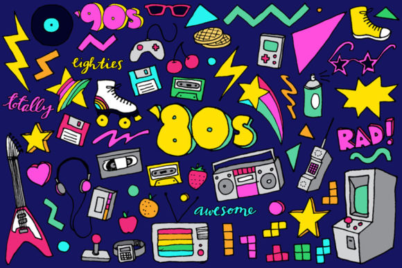 Download 80s Clipart Hand Drawn Illustrations - Illustrations Collection