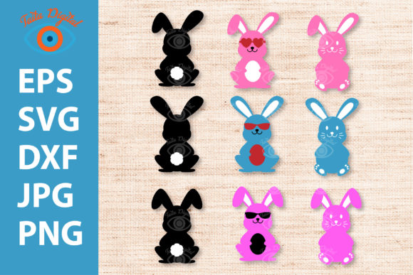 Download Set Easter Bunny Shape Silhouette Design - Shape Collection