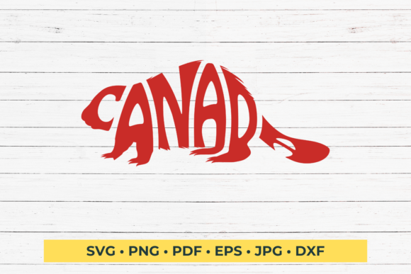 Download Canada Word Art in Beaver Shape SVG Cut - Shape Collection