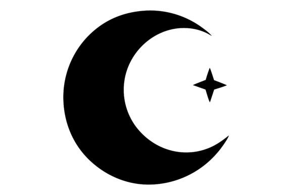 Download Crescent Moon and Star Shape Silhouette - Shape Collection
