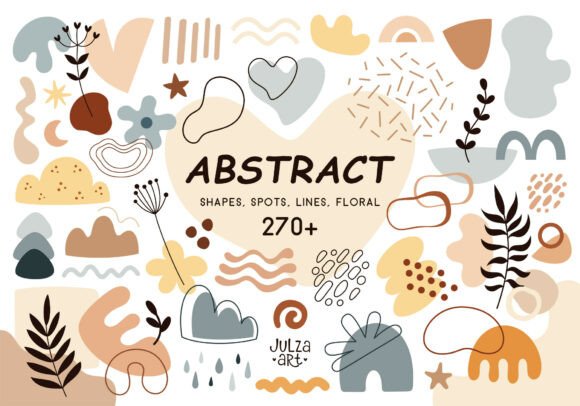 Download Boho Abstract Shapes Clipart Bundle - Shape Collection