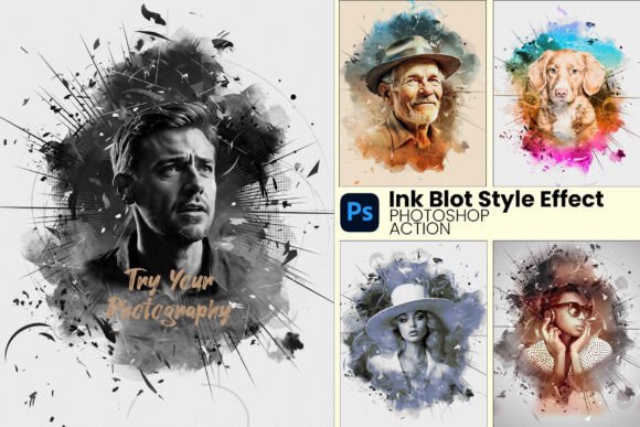 Download Ink Blot Art Photoshop Action - Blot Collection