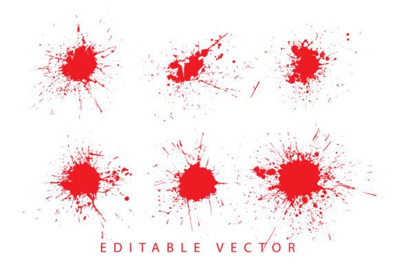 Download Red Horror Blood Splatter Blot Set - Premium Bundle
