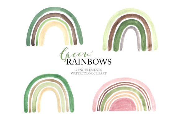 Download Watercolor Green Pastel Rainbow Clipart - Pastel rainbow clipart Collection