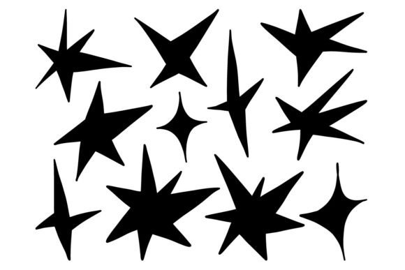 Download Black Starburst Shape Silhouette SetArt - Shape Collection